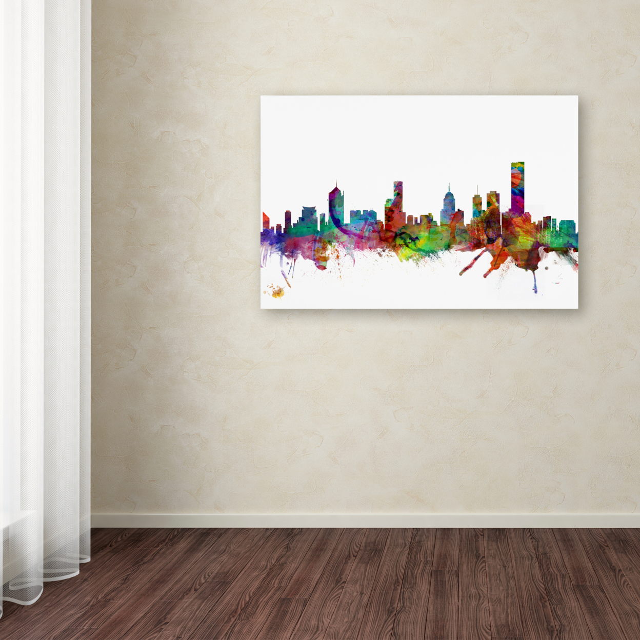 Michael Tompsett 'Melbourne Skyline II' Canvas Art 16 X 24