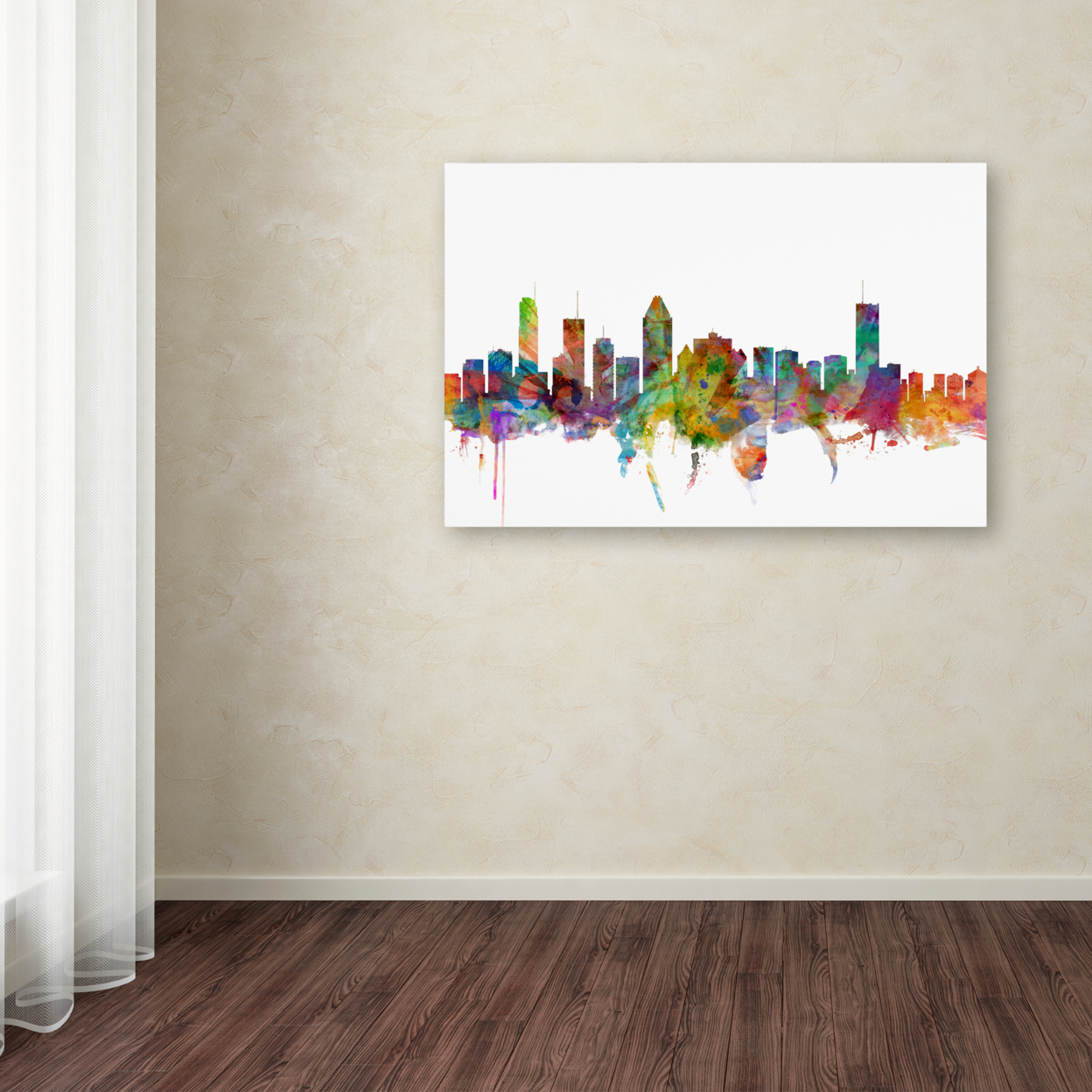 Michael Tompsett 'Montreal Canada Skyline' Canvas Art 16 X 24
