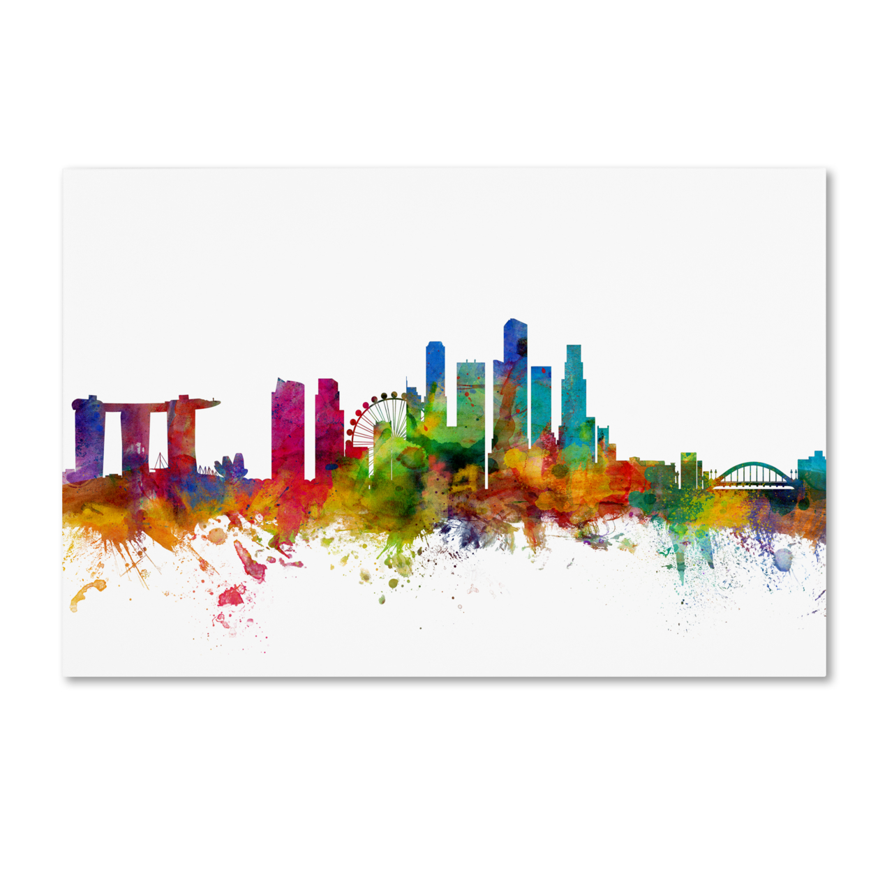 Michael Tompsett 'Singapore Canada Skyline' Canvas Art 16 X 24