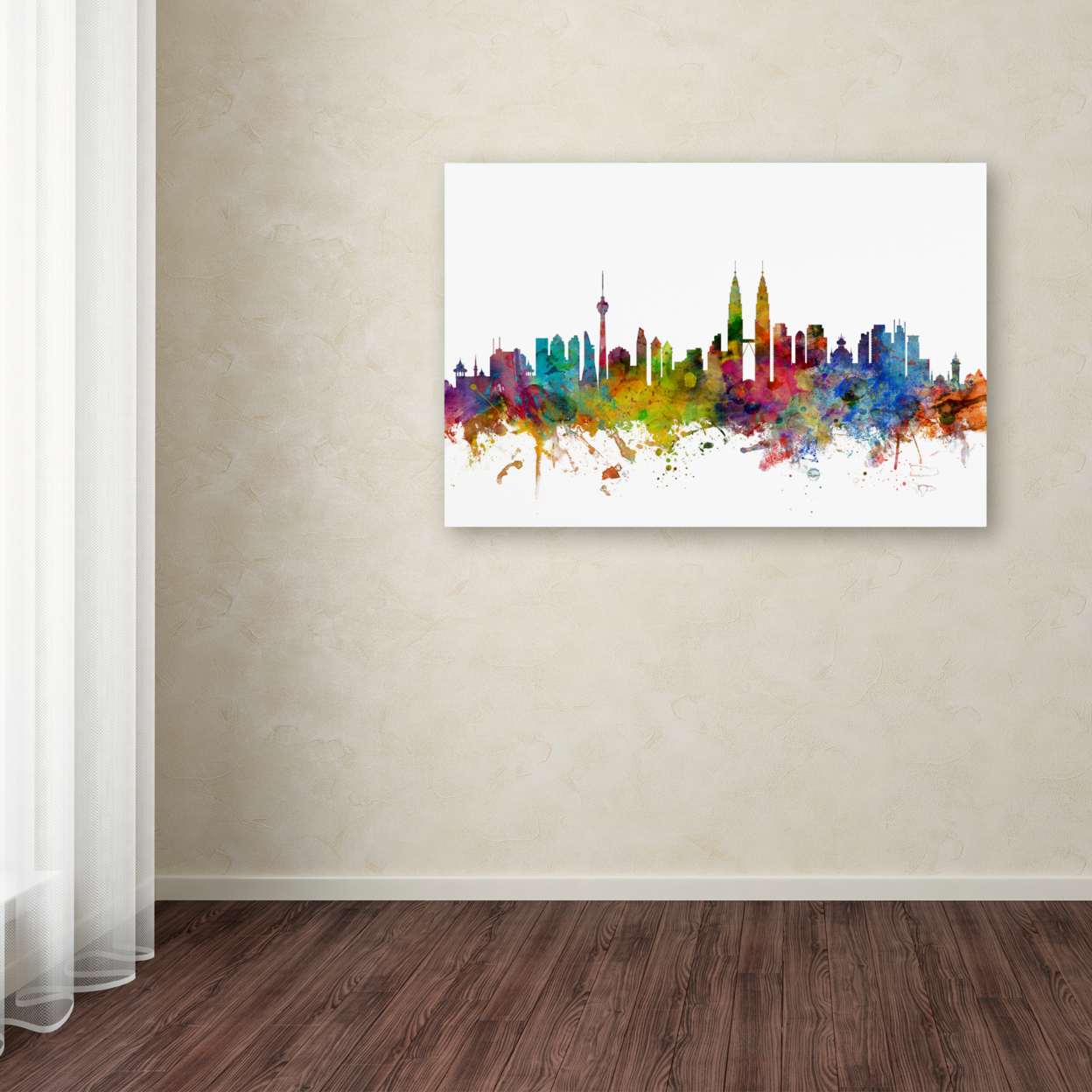 Michael Tompsett 'Kuala Lumpur Malaysia Skyline II' Canvas Art 16 X 24