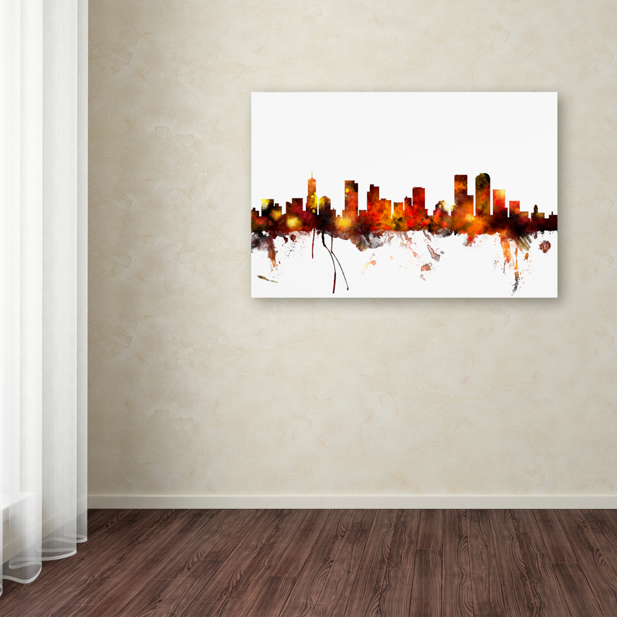 Michael Tompsett 'Denver Colorado Skyline II' Canvas Art 16 X 24