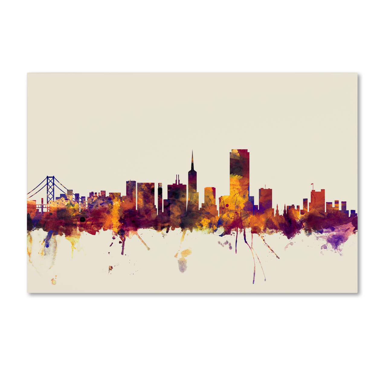 Michael Tompsett 'San Francisco City Skyline IV' Canvas Art 16 X 24