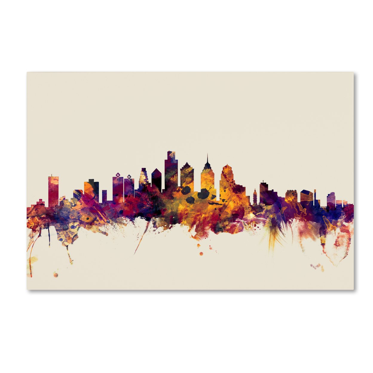 Michael Tompsett 'Philadelphia Skyline IV' Canvas Art 16 X 24