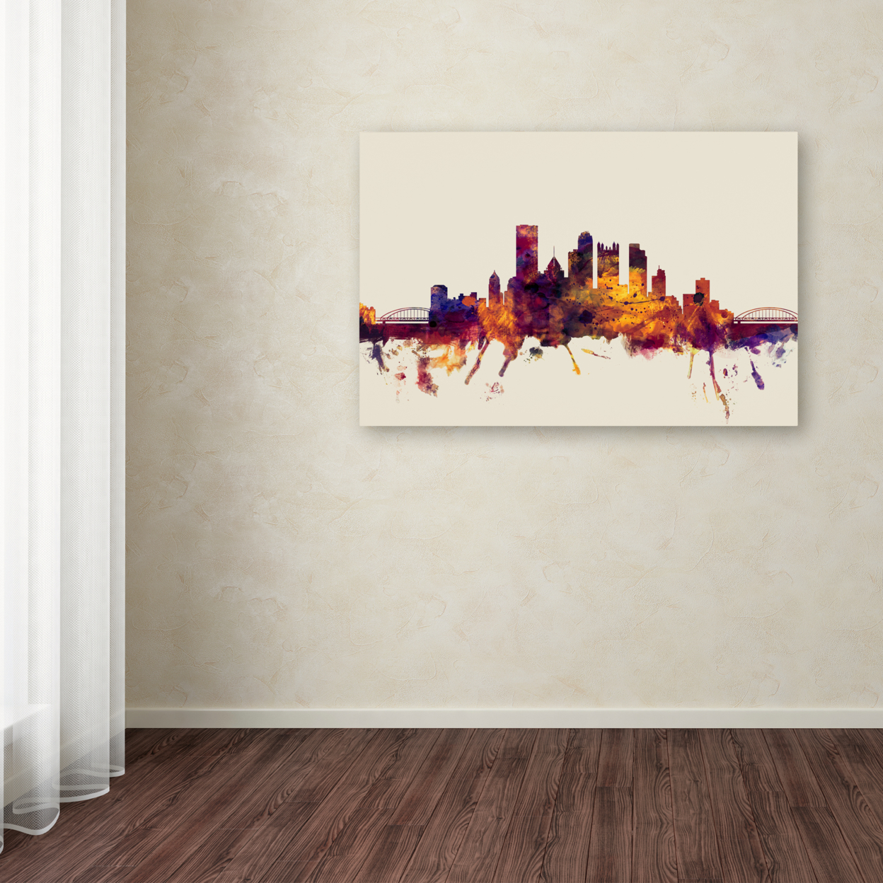Michael Tompsett 'Pittsburgh Skyline IV' Canvas Art 16 X 24
