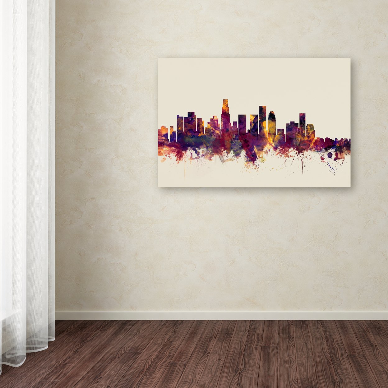 Michael Tompsett 'Los Angeles California Skyline IV' Canvas Art 16 X 24