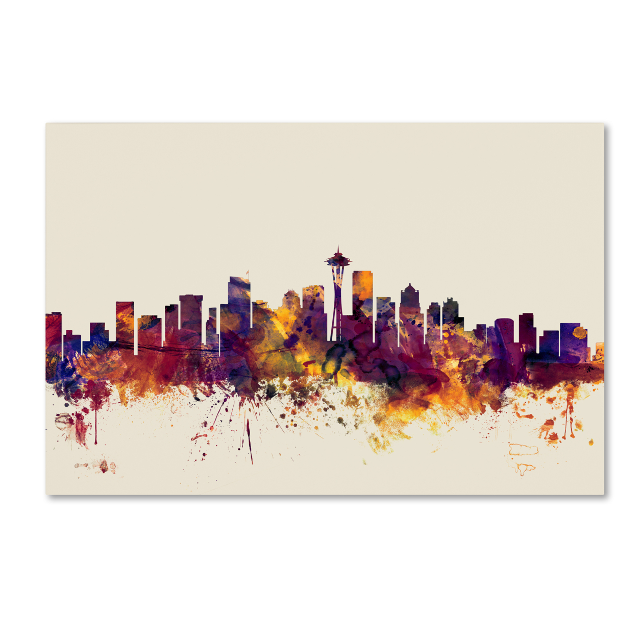Michael Tompsett 'Seattle Washington Skyline IV' Canvas Art 16 X 24