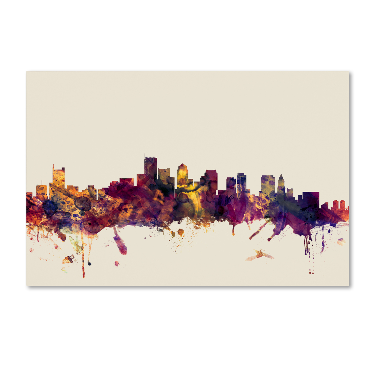 Michael Tompsett 'Boston Massachusetts Skyline III' Canvas Art 16 X 24
