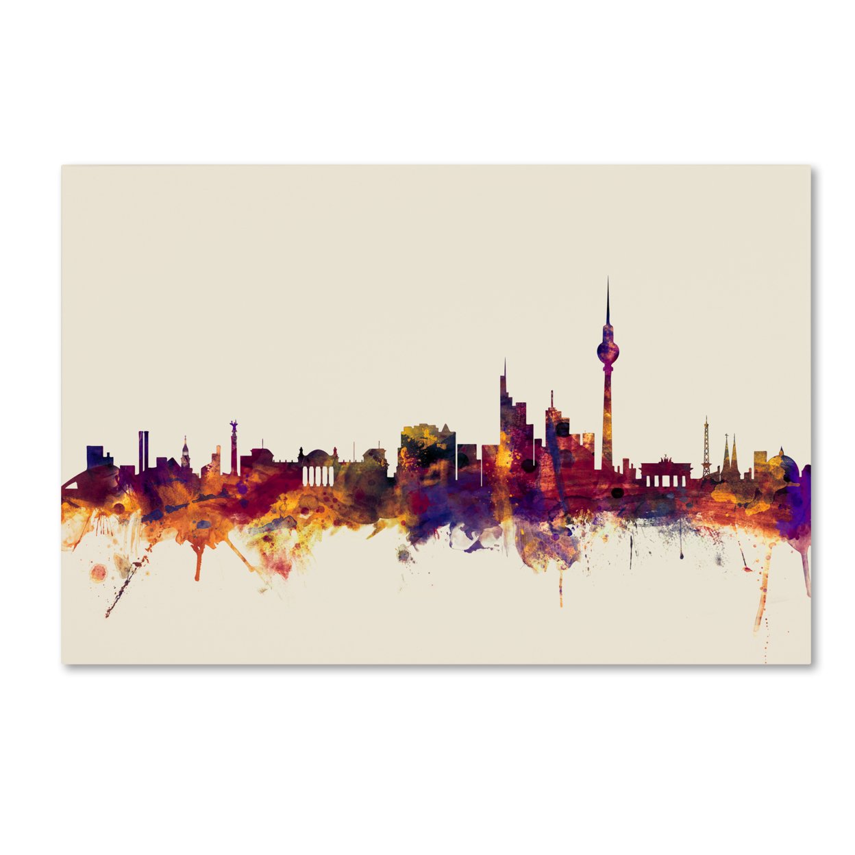Michael Tompsett 'Berlin Germany Skyline IV' Canvas Art 16 X 24