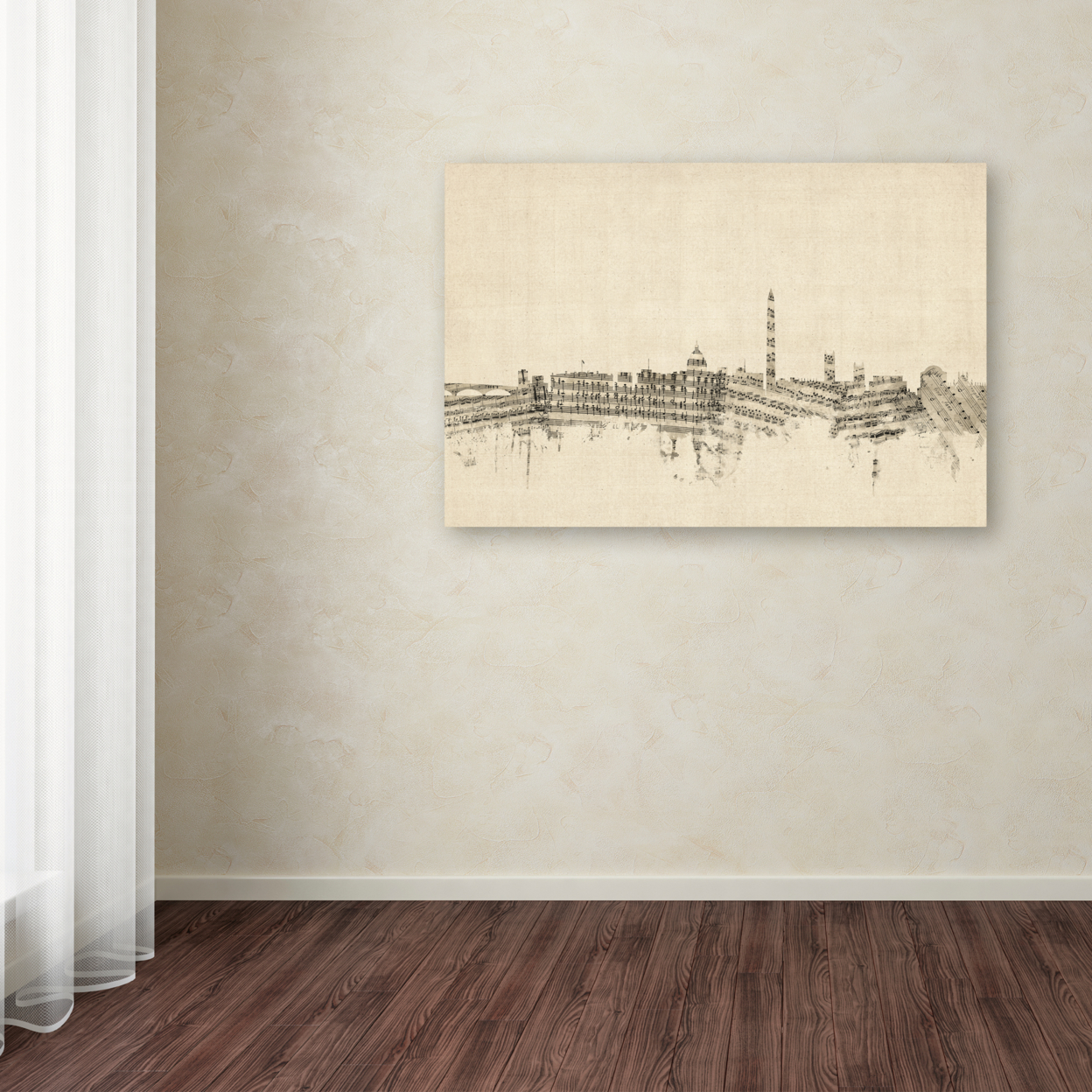 Michael Tompsett 'Washington DC Skyline Sheet Music' Canvas Art 16 X 24