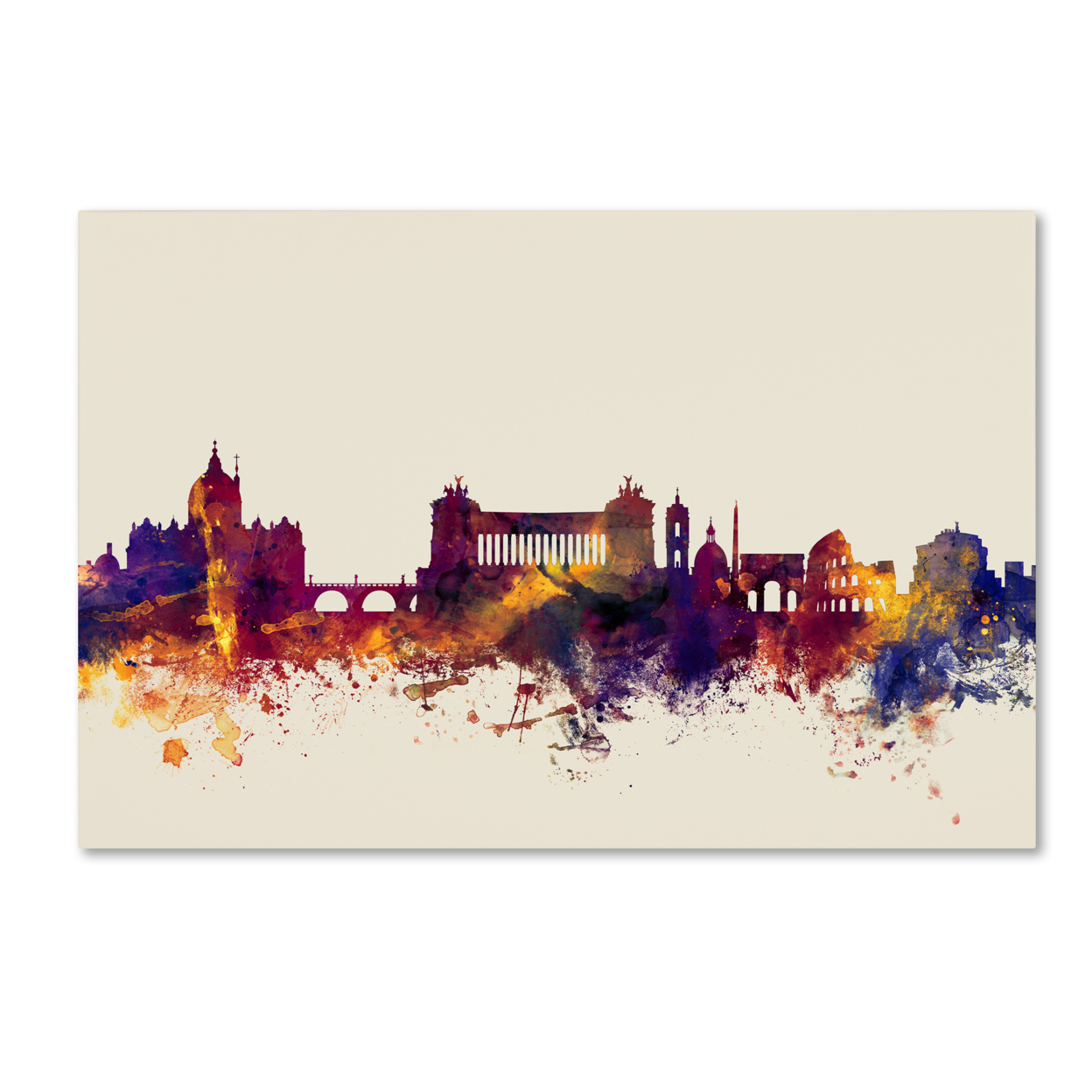Michael Tompsett 'Rome Italy Skyline' Canvas Art 16 X 24