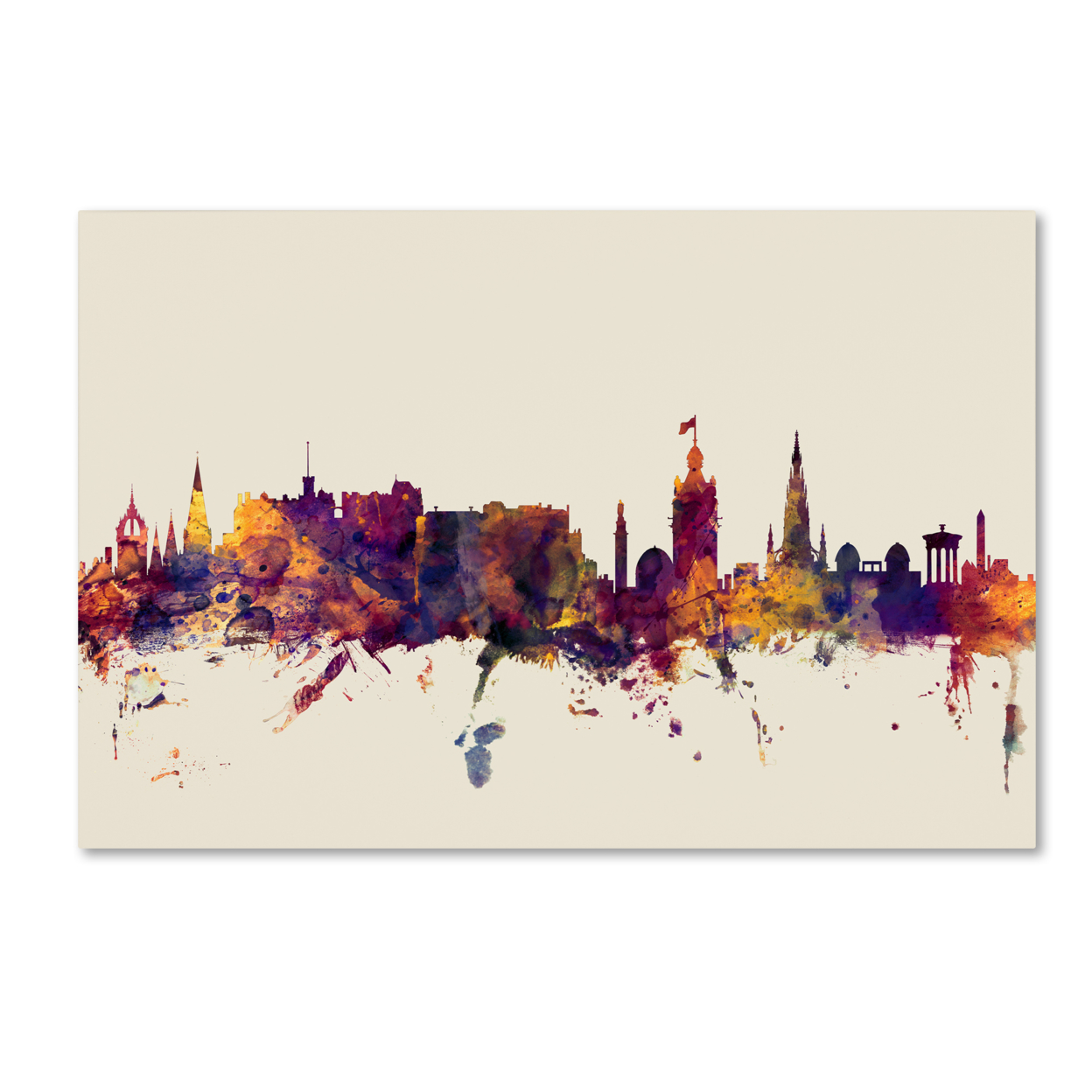 Michael Tompsett 'Edinburgh Scotland Skyline' Canvas Art 16 X 24