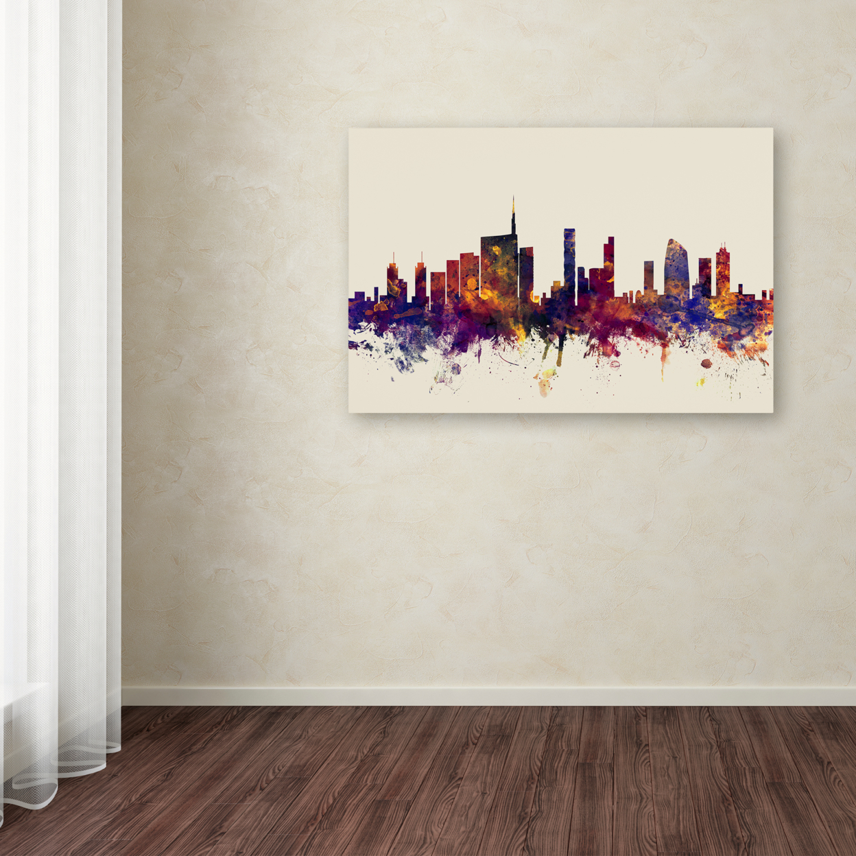 Michael Tompsett 'Milan Italy Skyline' Canvas Art 16 X 24