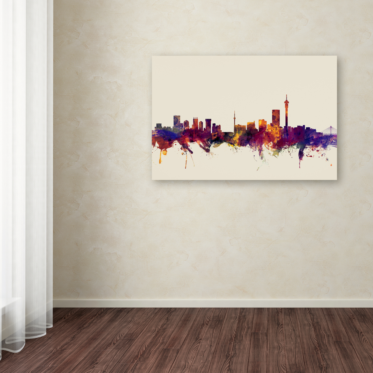 Michael Tompsett 'Johannesburg Skyline' Canvas Art 16 X 24