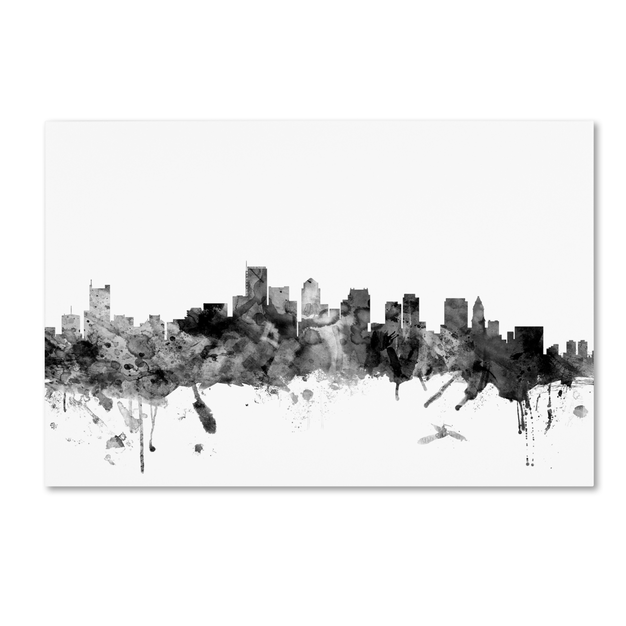 Michael Tompsett 'Boston MA Skyline B&W' Canvas Art 16 X 24