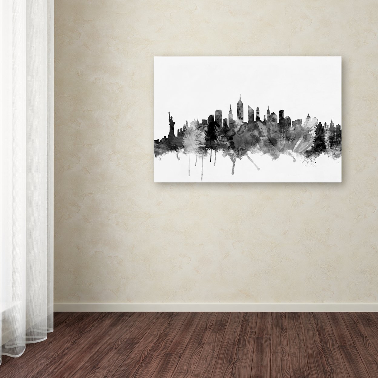 Michael Tompsett 'New York City Skyline B&W' Canvas Art 16 X 24