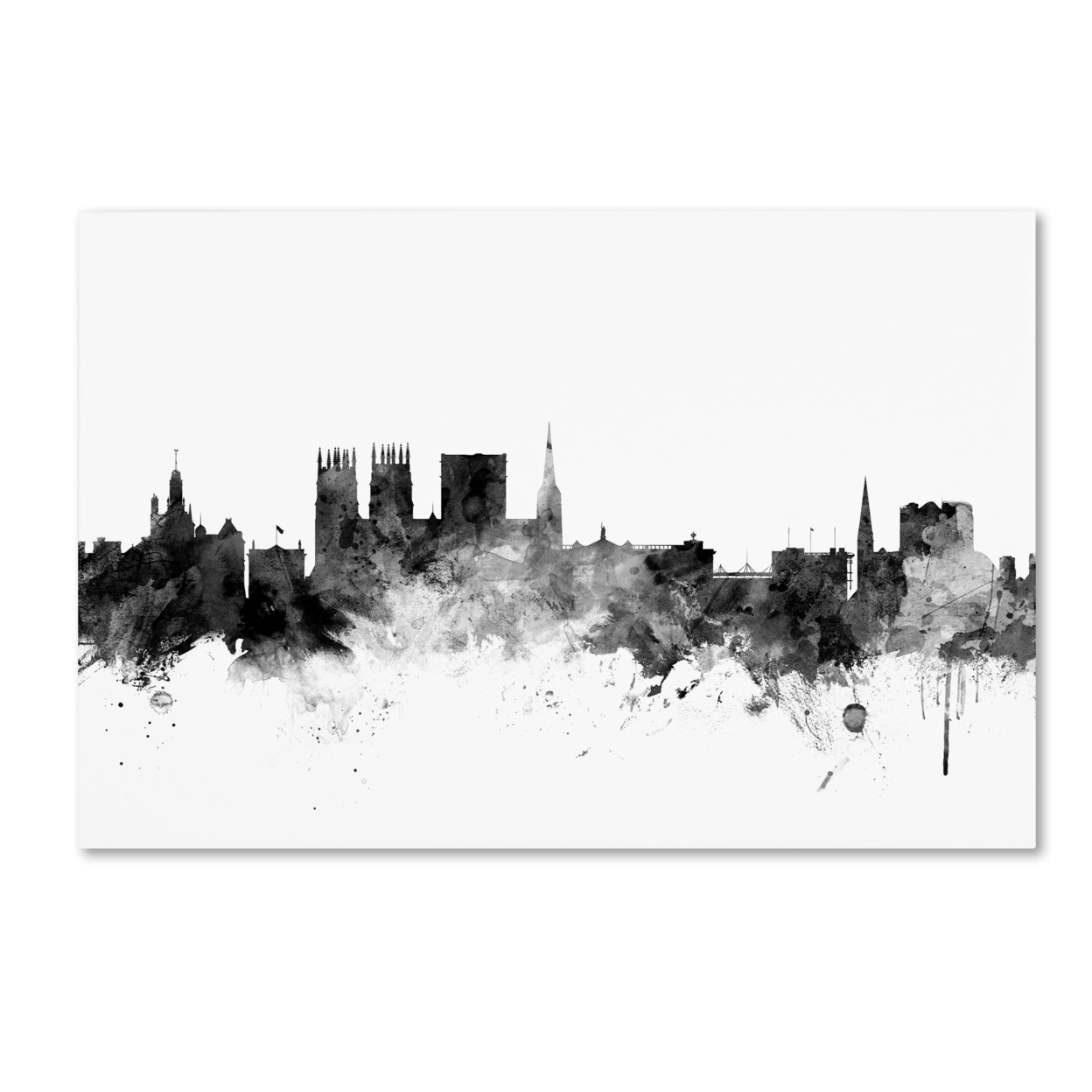 Michael Tompsett 'York England Skyline B&W' Canvas Art 16 X 24