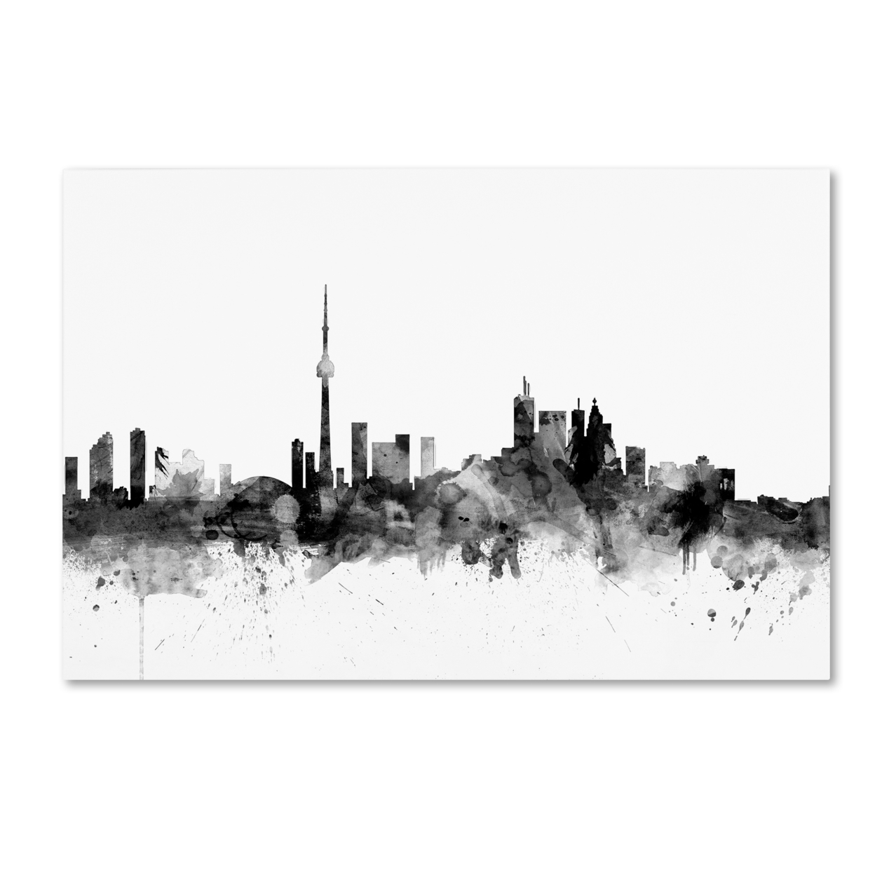 Michael Tompsett 'Toronto Canada Skyline B&W' Canvas Art 16 X 24