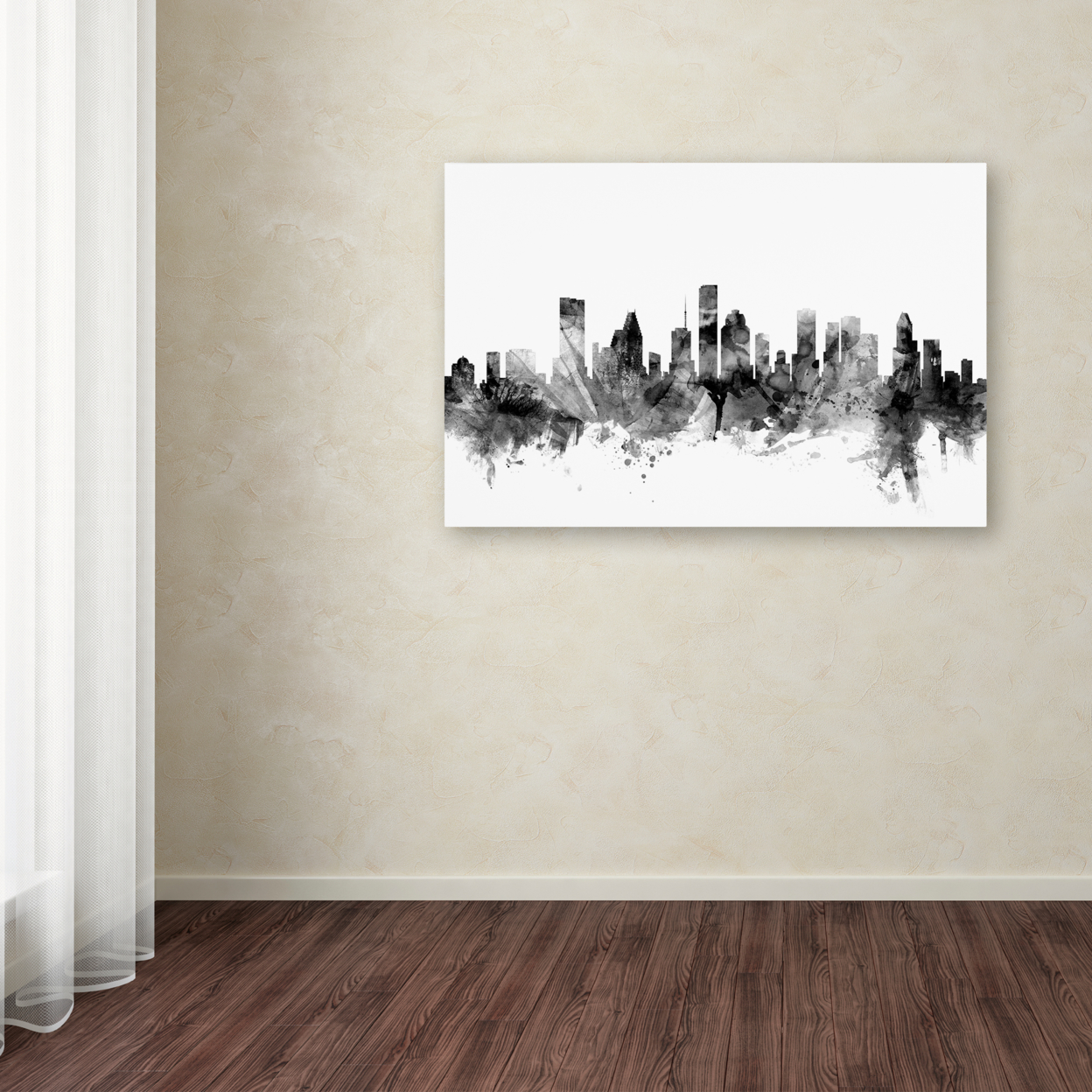 Michael Tompsett 'Houston Texas Skyline B&W' Canvas Art 16 X 24