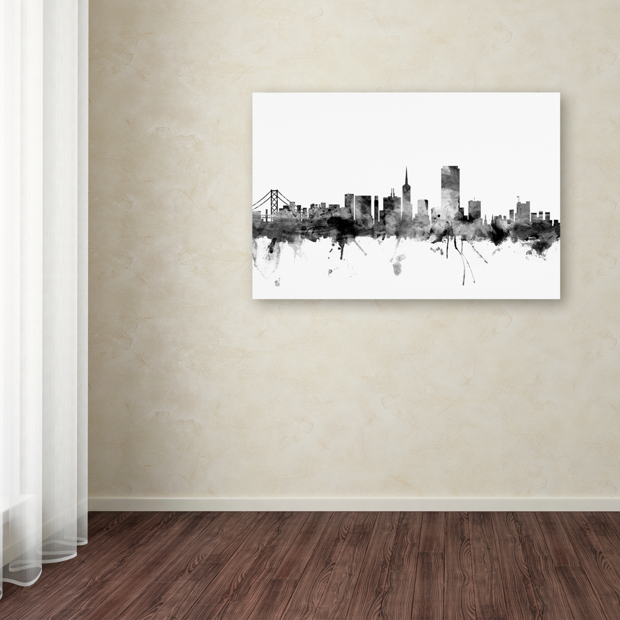 Michael Tompsett 'San Francisco City Skyline B&W' Canvas Art 16 X 24