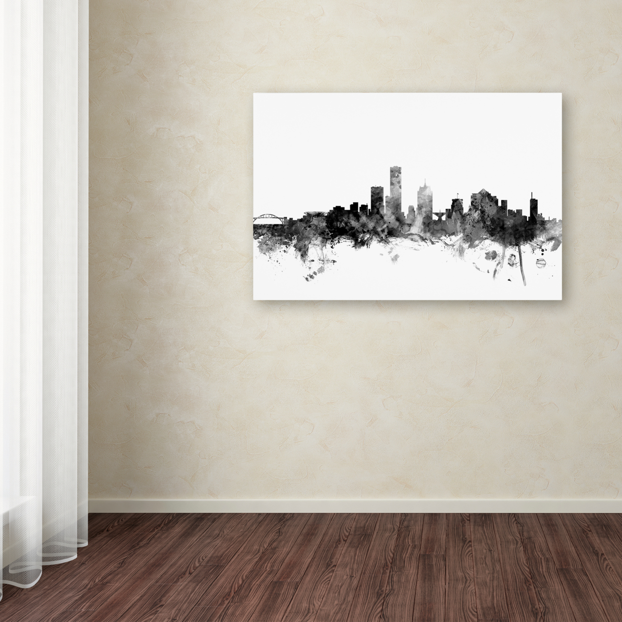 Michael Tompsett 'Milwaukee WI Skyline B&W' Canvas Art 16 X 24