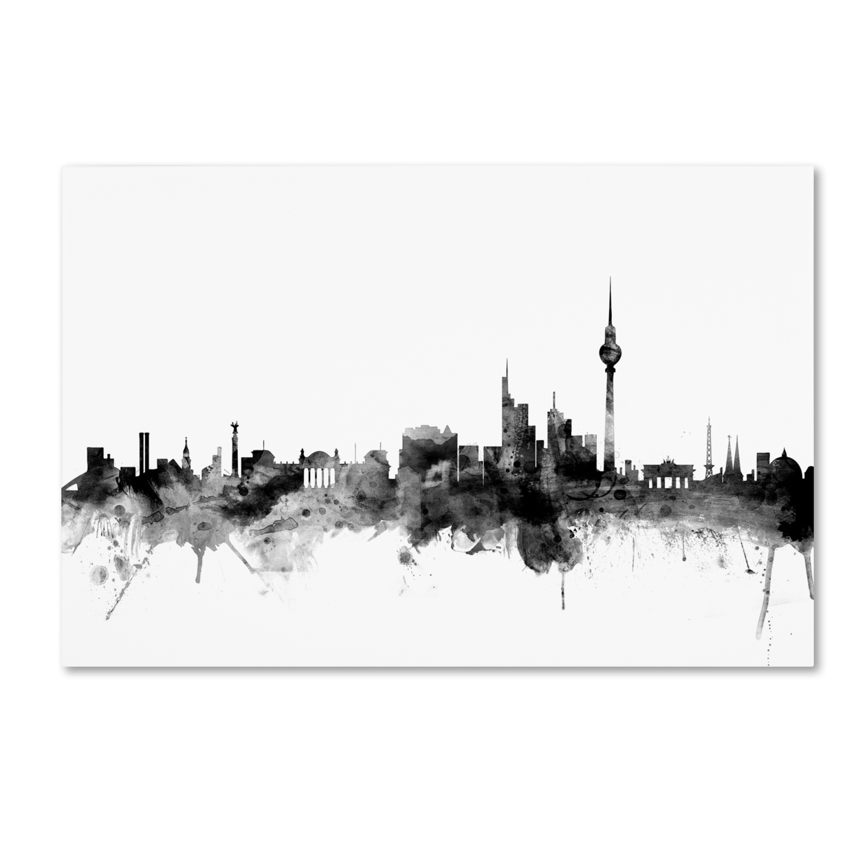 Michael Tompsett 'Berlin Germany Skyline B&W' Canvas Art 16 X 24