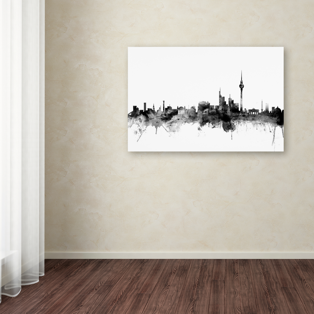 Michael Tompsett 'Berlin Germany Skyline B&W' Canvas Art 16 X 24
