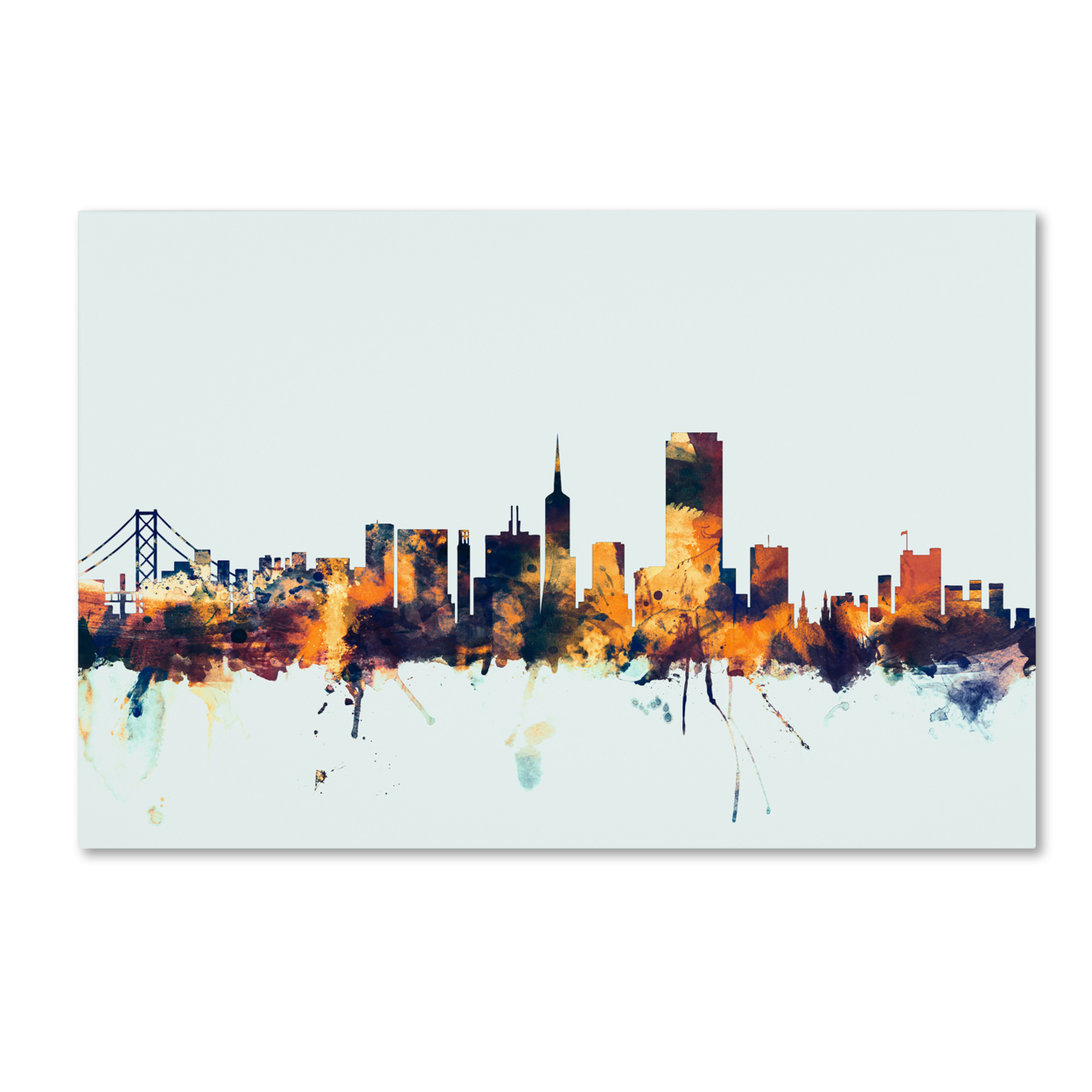 Michael Tompsett 'San Francisco Skyline Blue' Canvas Art 16 X 24