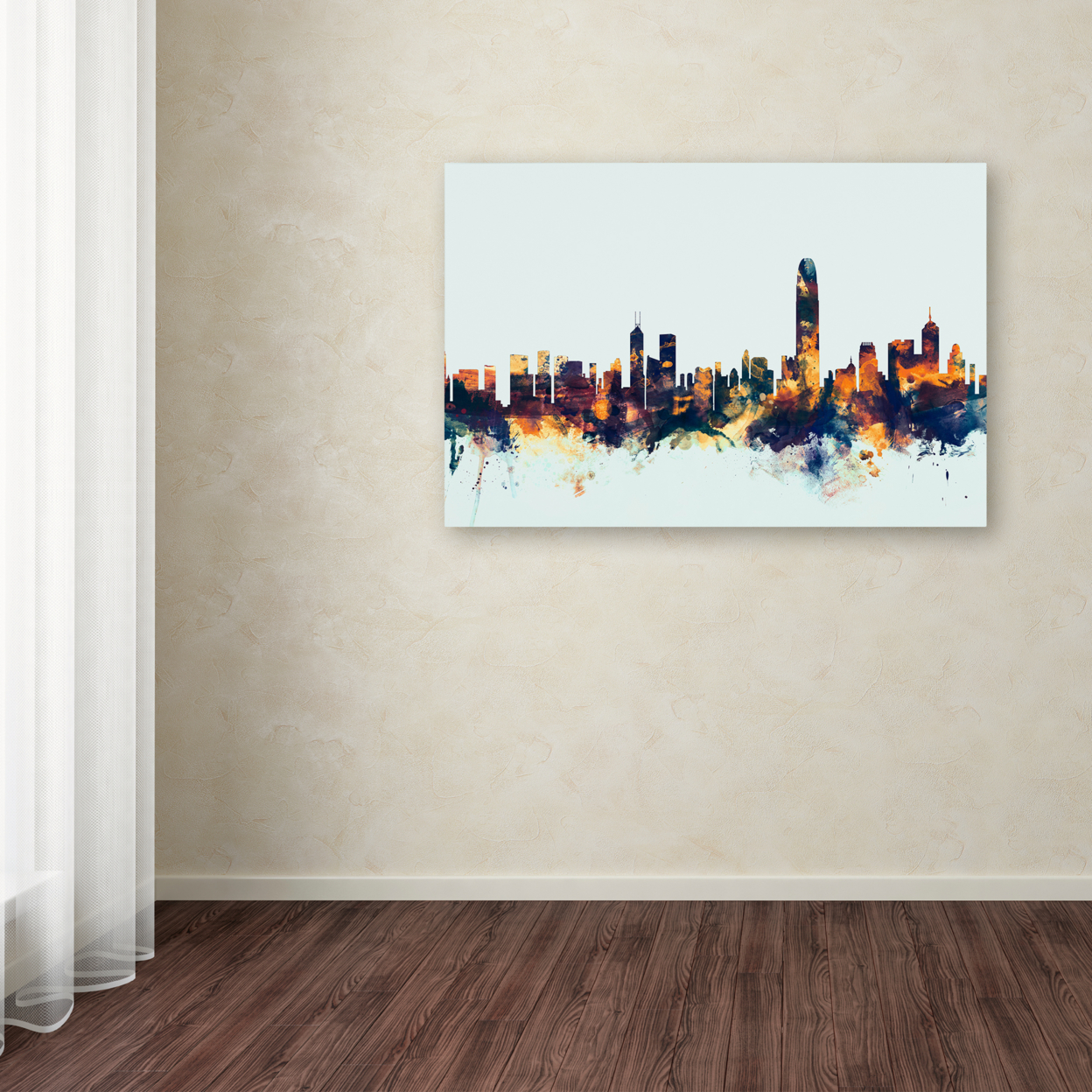 Michael Tompsett 'Hong Kong Skyline Blue' Canvas Art 16 X 24