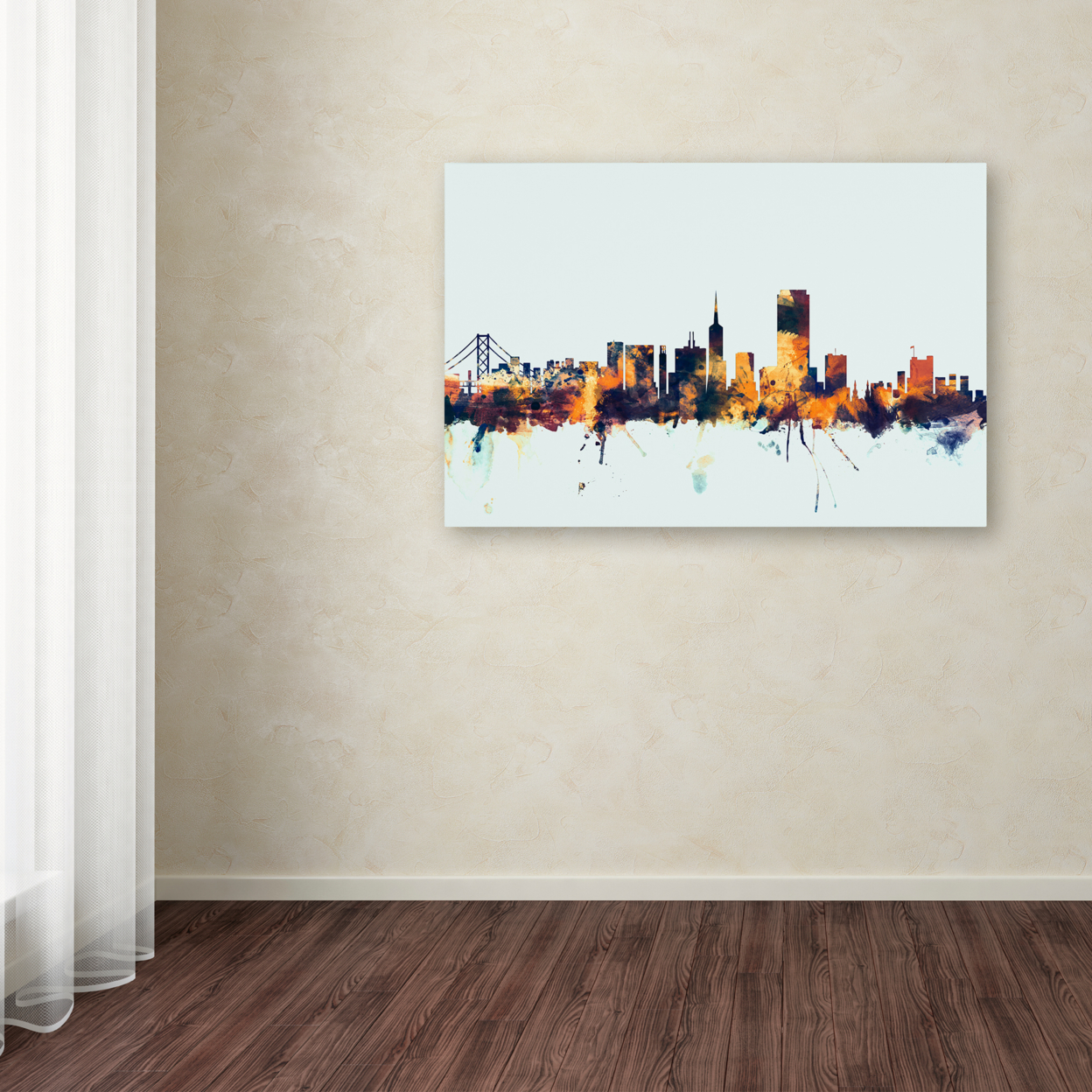 Michael Tompsett 'San Francisco Skyline Blue' Canvas Art 16 X 24