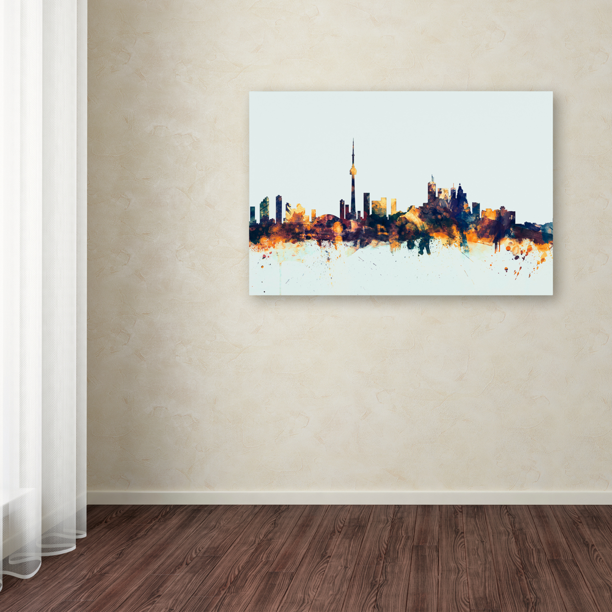 Michael Tompsett 'Toronto Canada Skyline Blue' Canvas Art 16 X 24