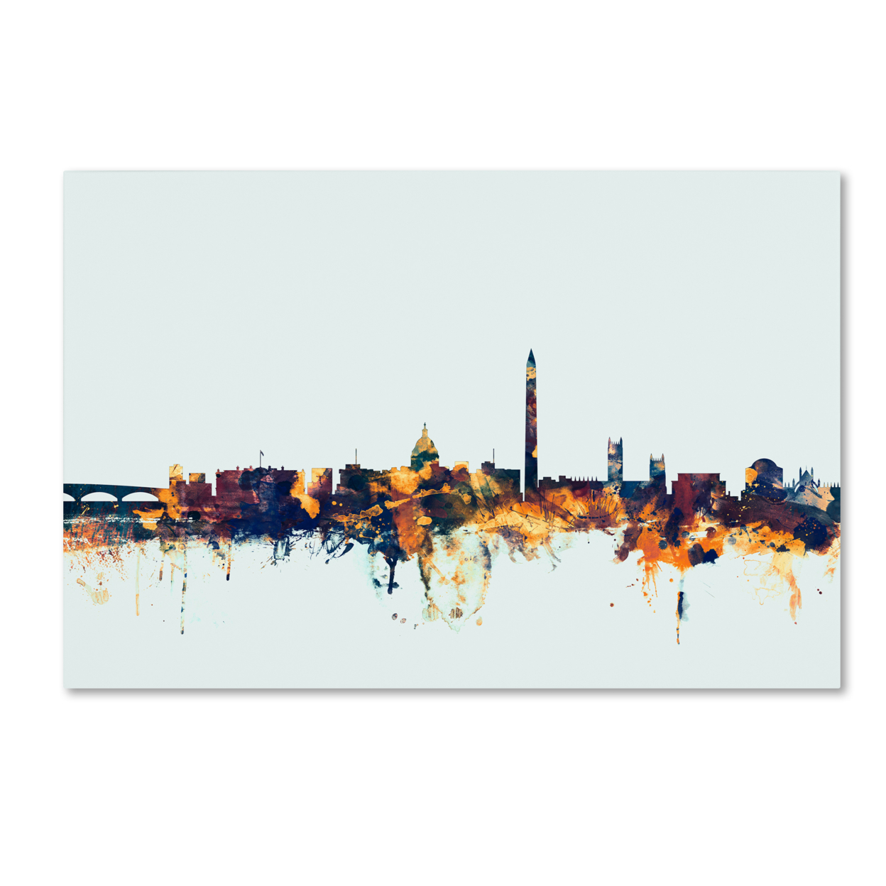 Michael Tompsett 'Washington DC Skyline Blue' Canvas Art 16 X 24