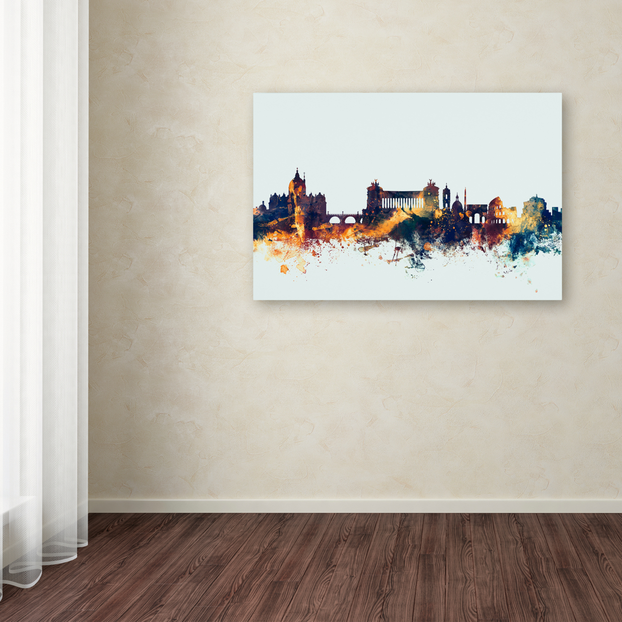 Michael Tompsett 'Rome Italy Skyline Blue' Canvas Art 16 X 24