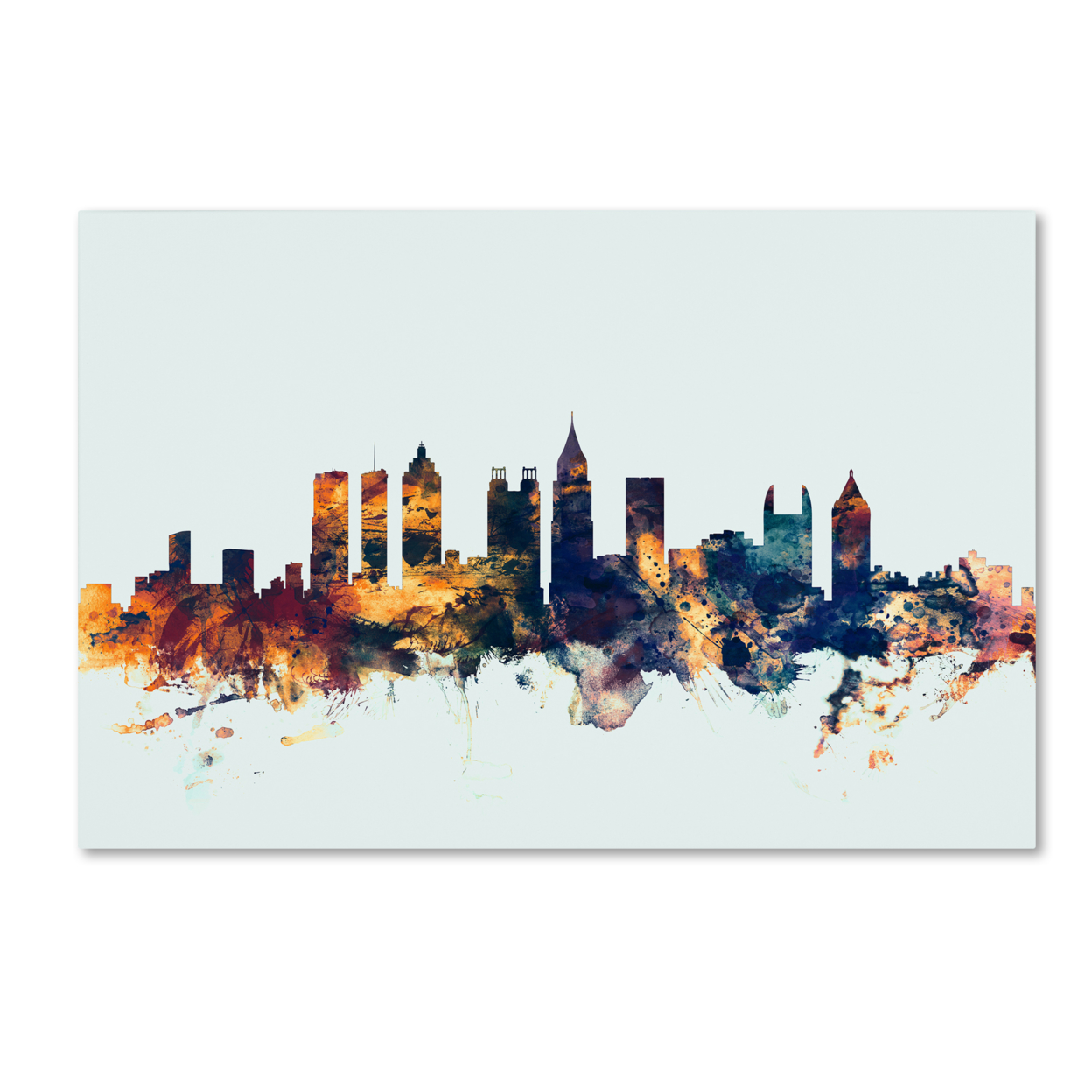 Michael Tompsett 'Atlanta Georgia Skyline Blue' Canvas Art 16 X 24
