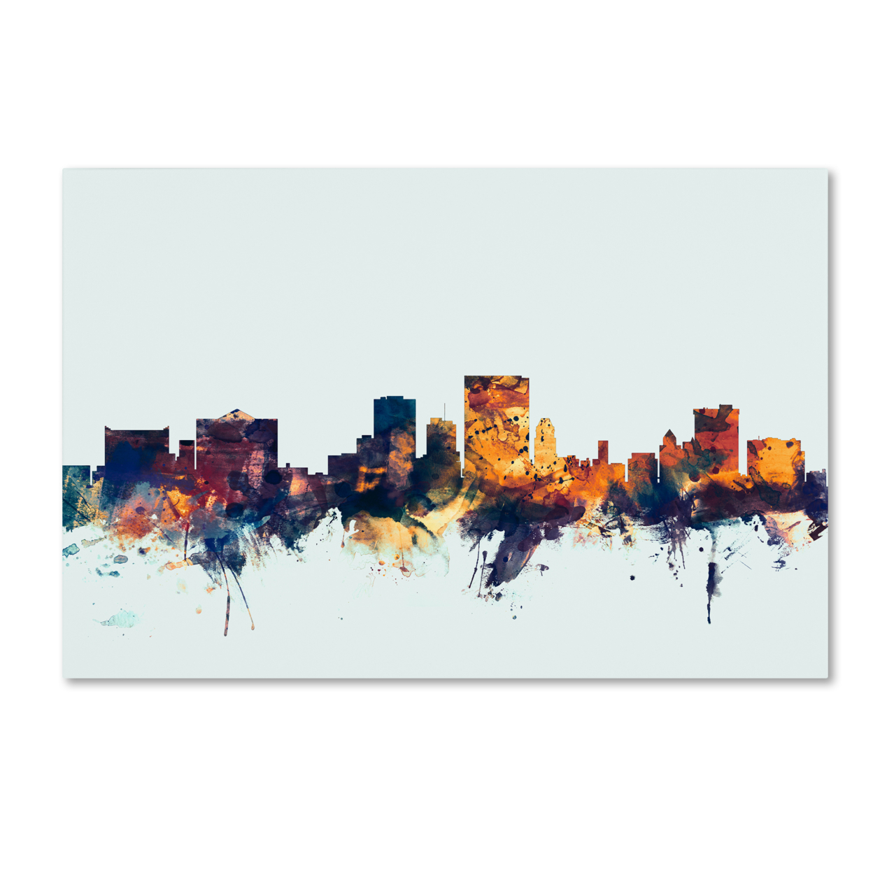 Michael Tompsett 'El Paso Texas Skyline Blue' Canvas Art 16 X 24