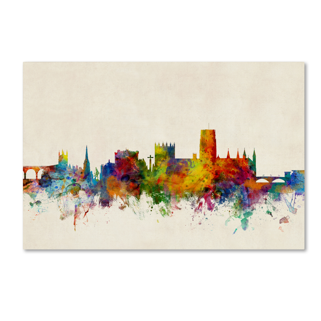 Michael Tompsett 'Durham England Skyline Beige' Canvas Art 16 X 24