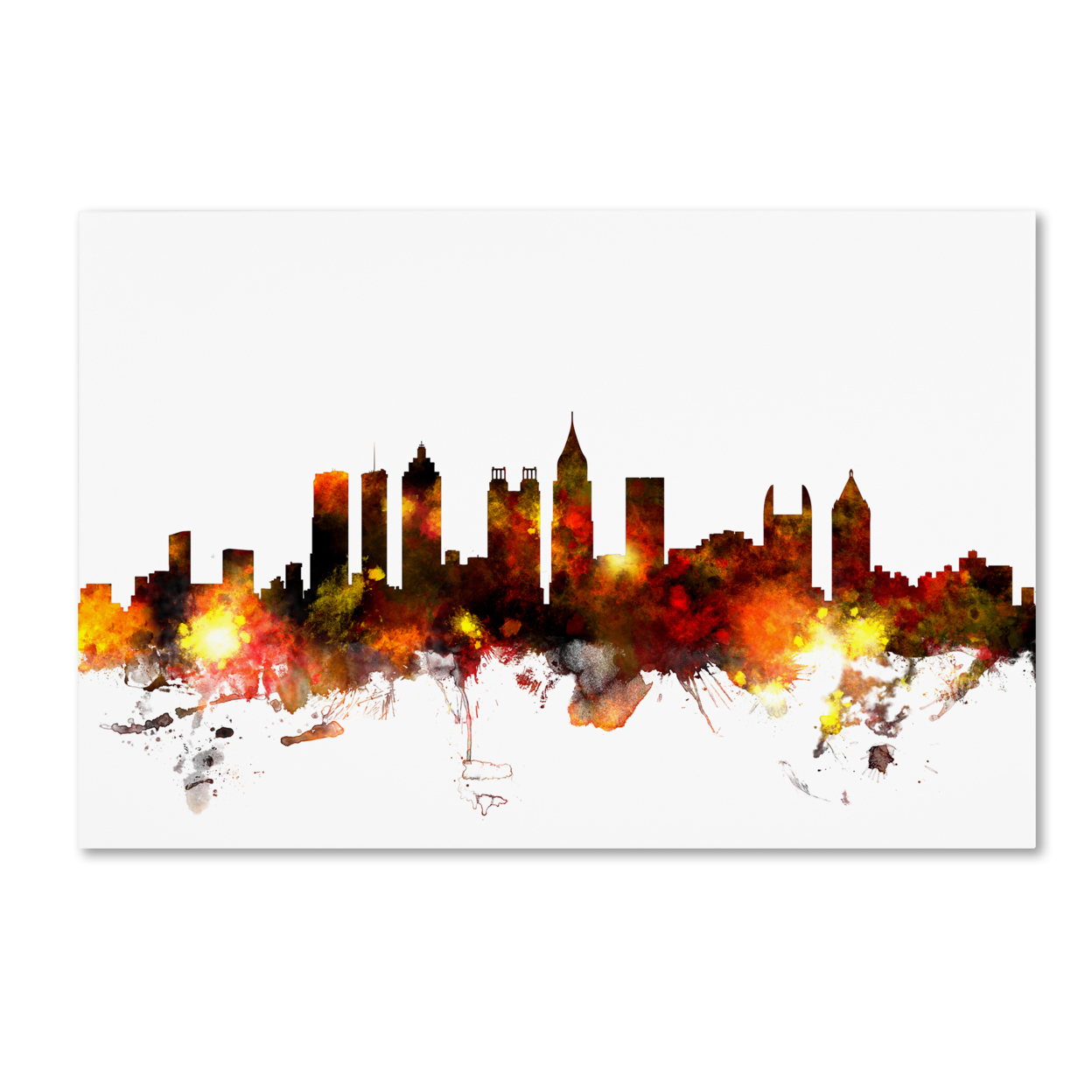 Michael Tompsett 'Atlanta Georgia Skyline Red' Canvas Art 16 X 24