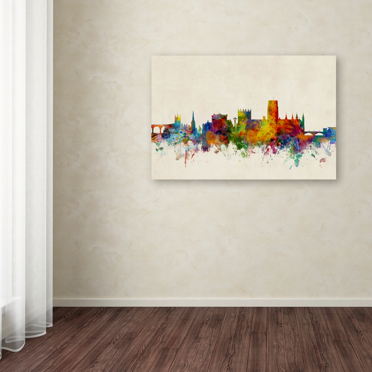 Michael Tompsett 'Durham England Skyline Beige' Canvas Art 16 X 24