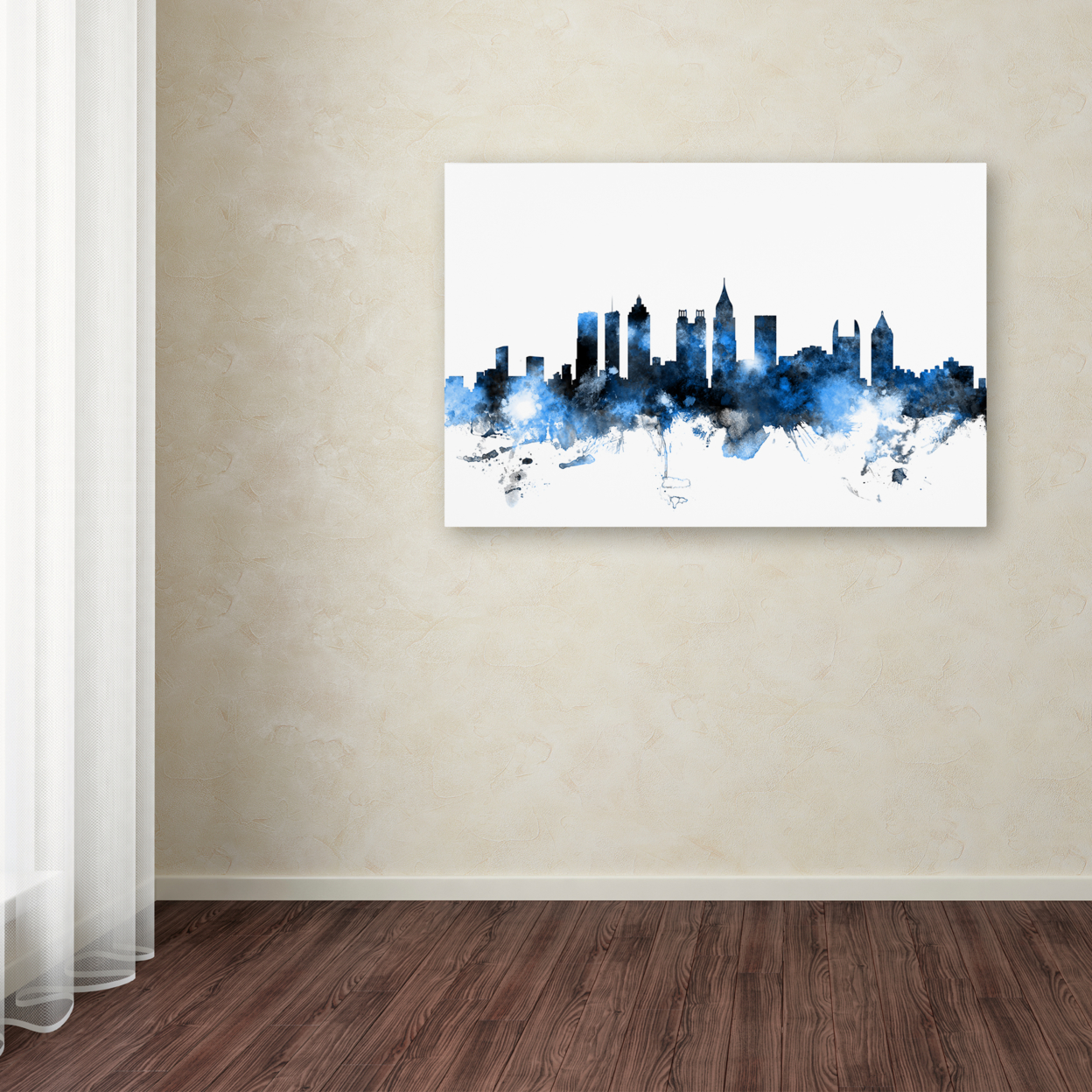 Michael Tompsett 'Atlanta Georgia Skyline White' Canvas Art 16 X 24