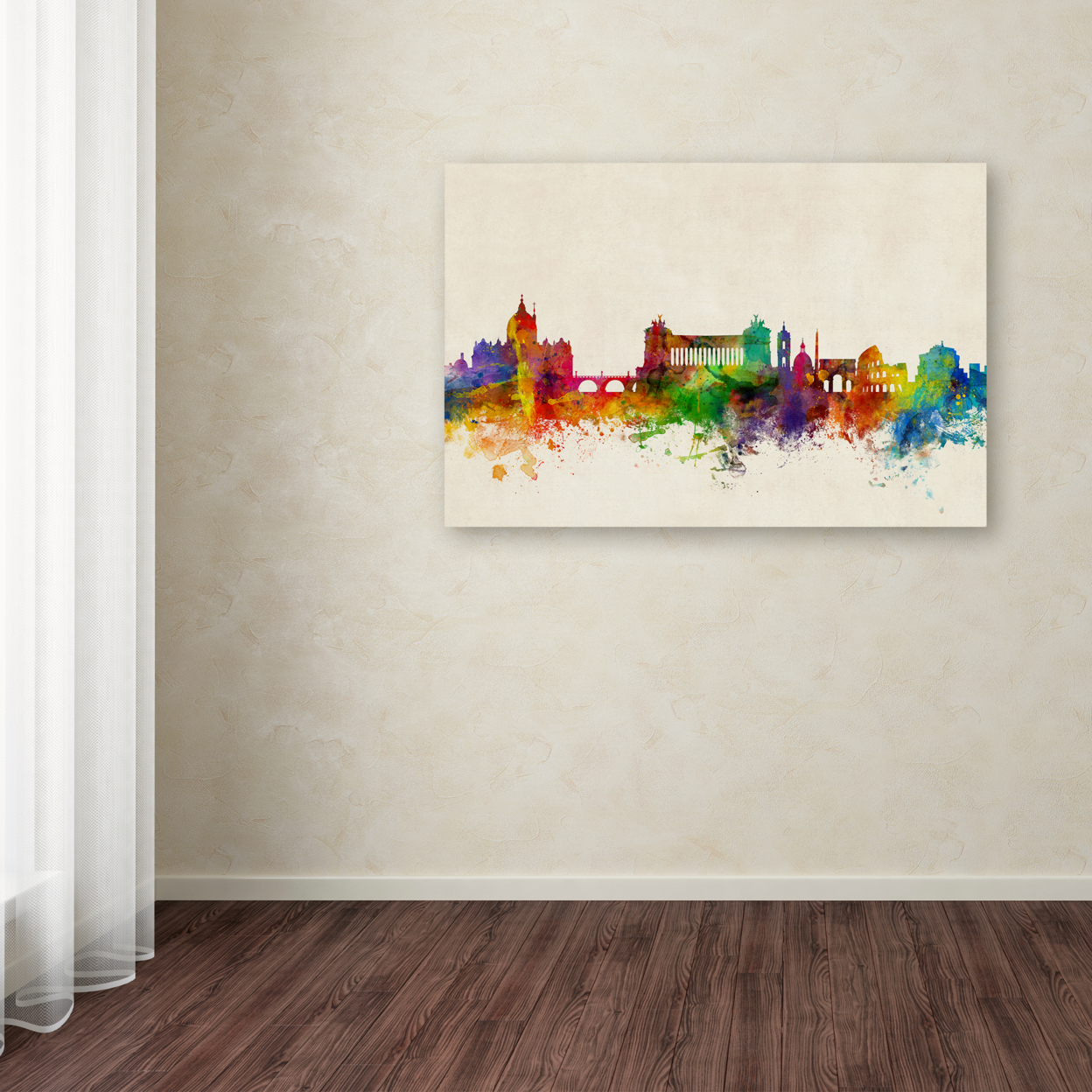 Michael Tompsett 'Rome Italy Skyline Beige' Canvas Art 16 X 24