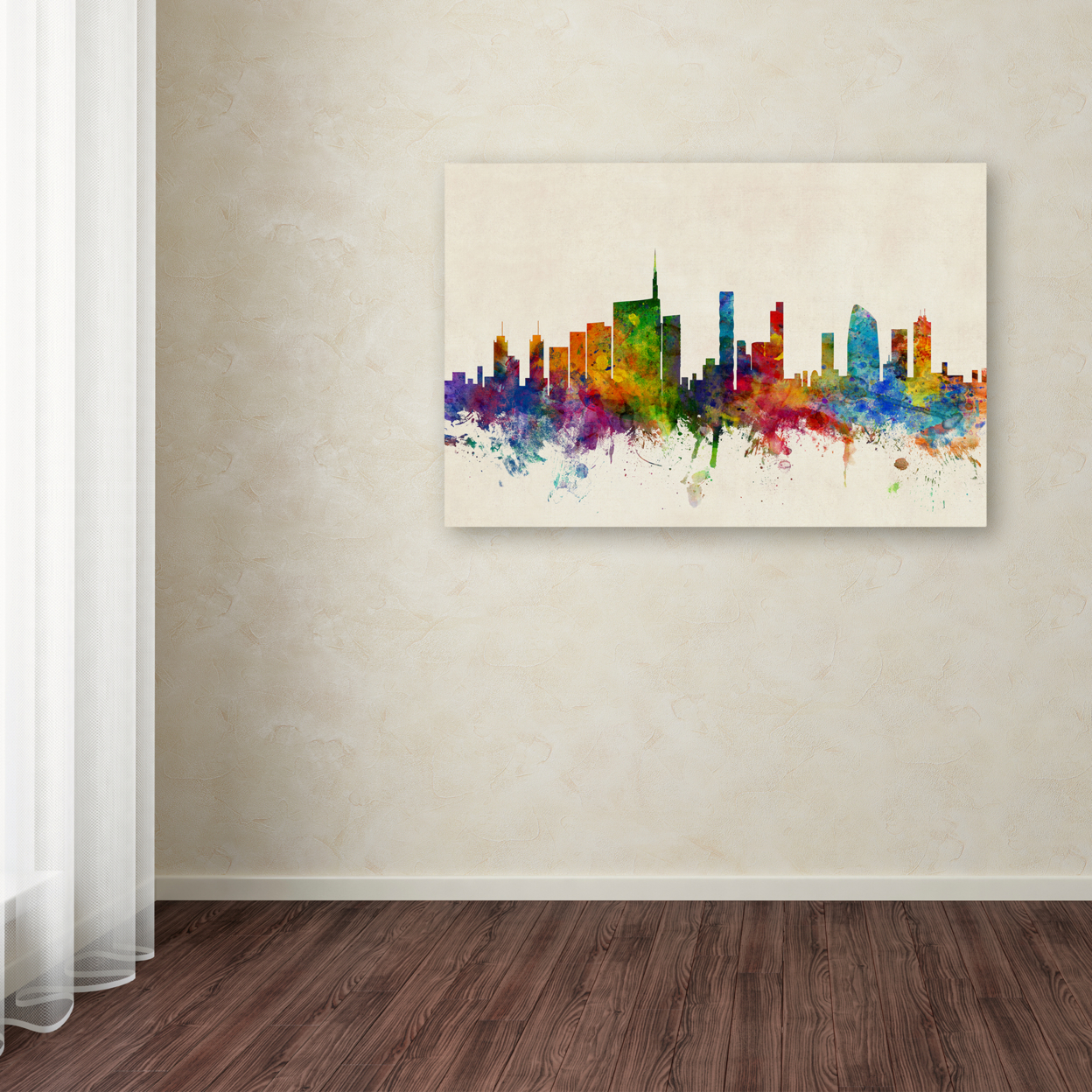 Michael Tompsett 'Milan Italy Skyline Beige' Canvas Art 16 X 24