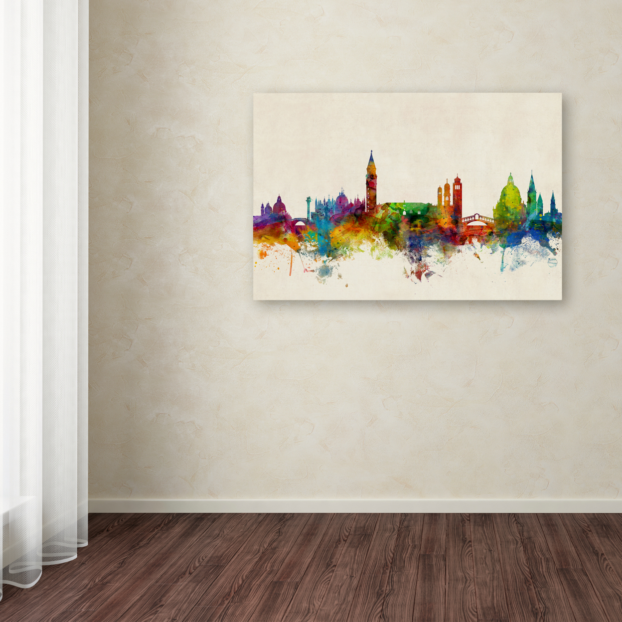 Michael Tompsett 'Venice Italy Skyline Beige' Canvas Art 16 X 24