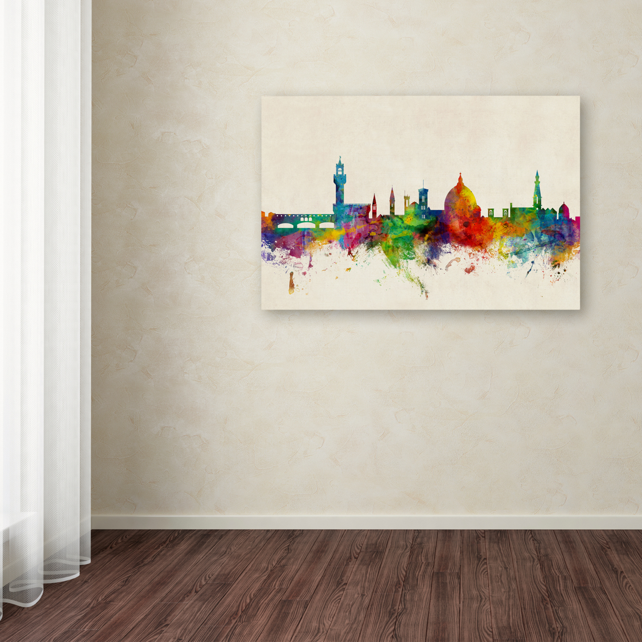 Michael Tompsett 'Florence Italy Skyline Beige' Canvas Art 16 X 24