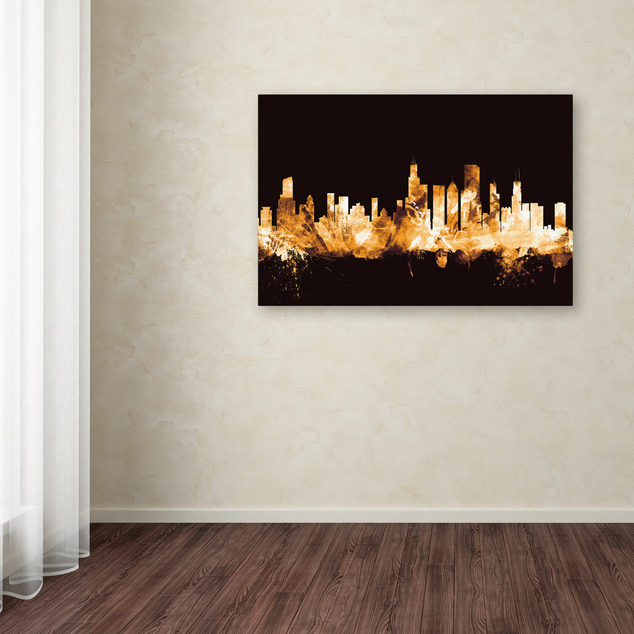 Michael Tompsett 'Chicago Illinois Skyline Gold' Canvas Art 16 X 24