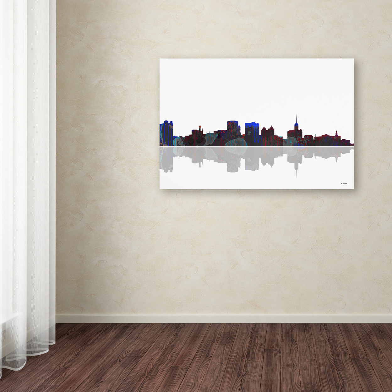 Marlene Watson 'Buffalo New York Skyline' Canvas Art 16 X 24