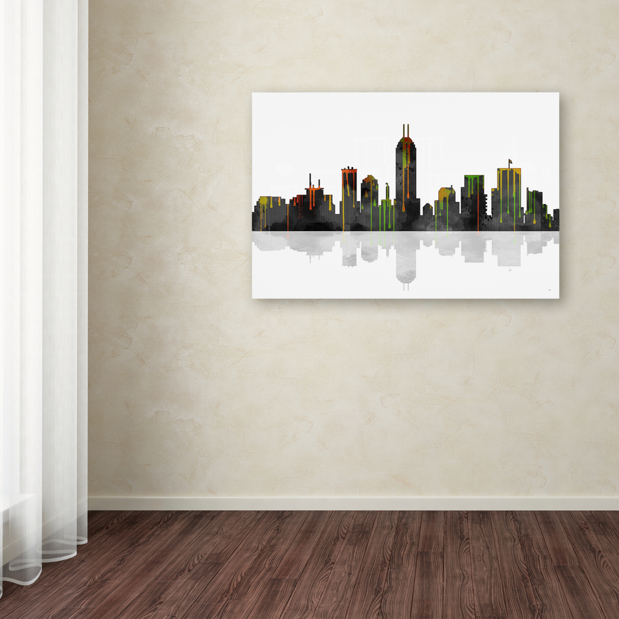 Marlene Watson 'Indianapolis Indiana Skyline' Canvas Art 16 X 24