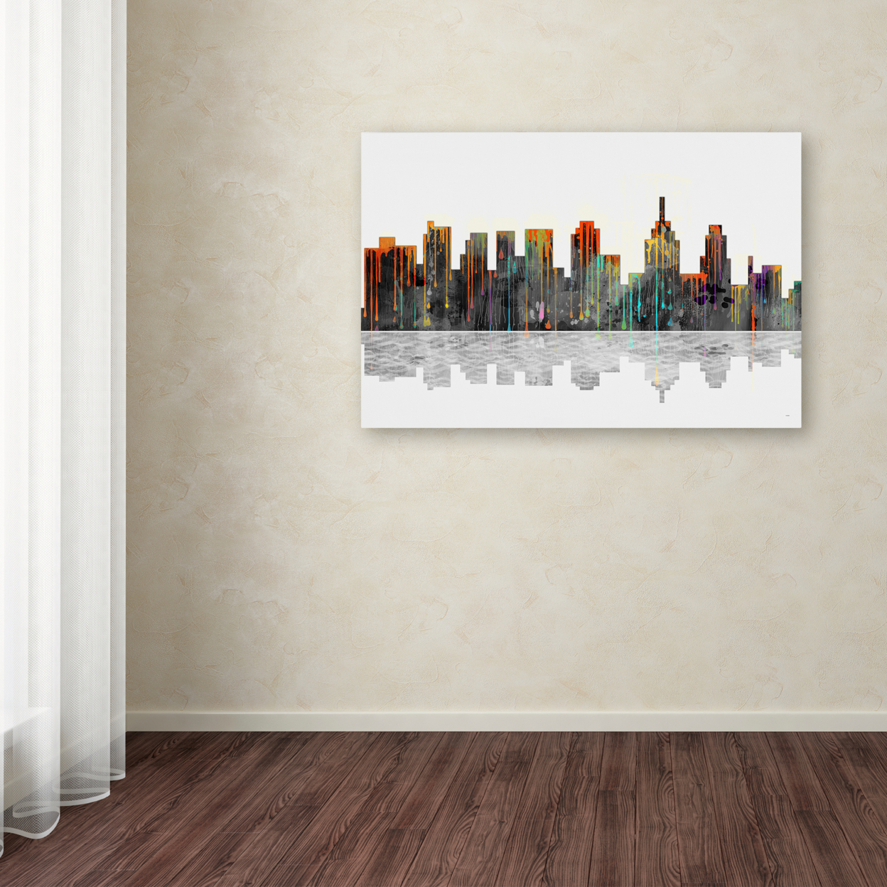 Marlene Watson 'Philadelphia Pennsylvania Skyline' Canvas Art 16 X 24