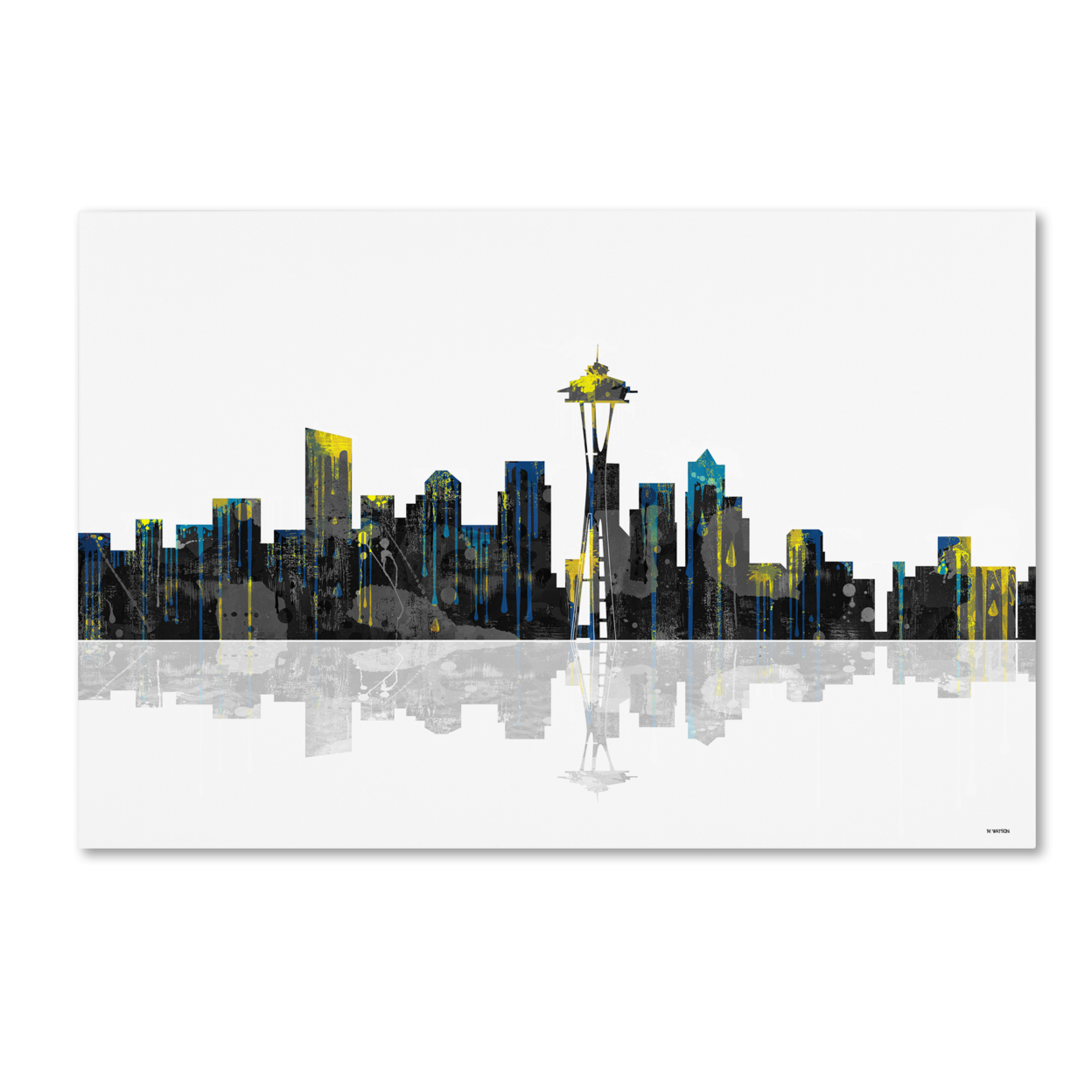 Marlene Watson 'Seattle Washington Skyline' Canvas Art 16 X 24