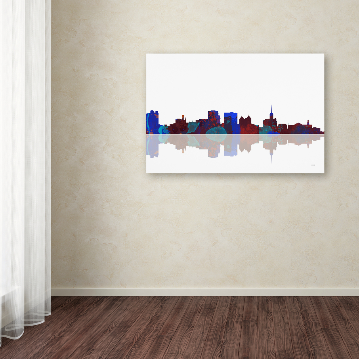 Marlene Watson 'Buffalo New York Skyline II' Canvas Art 16 X 24