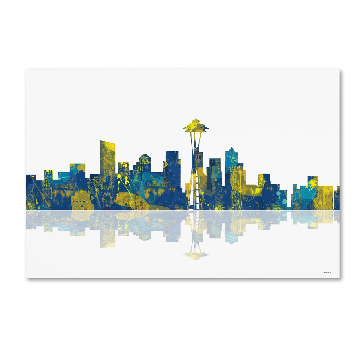Marlene Watson 'Seattle Washington Skyline II' Canvas Art 16 X 24