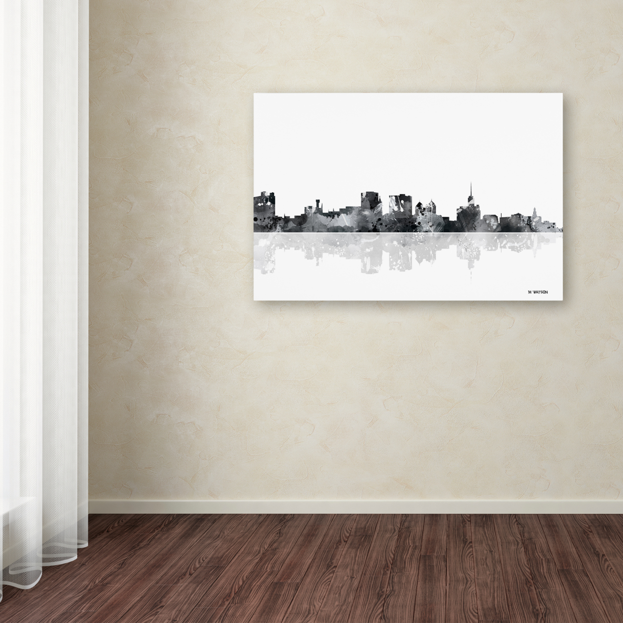 Marlene Watson 'Buffalo New York Skyline BG-1' Canvas Art 16 X 24